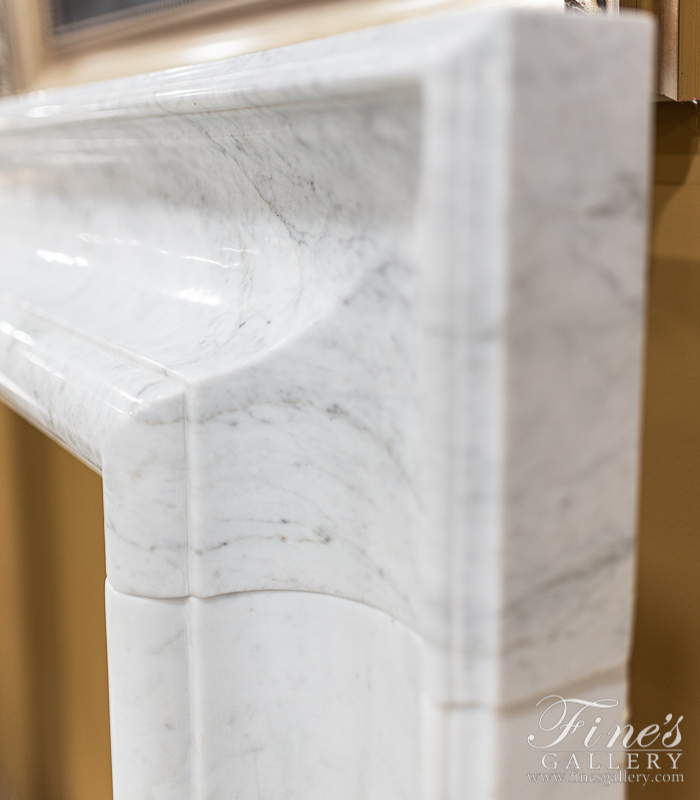 Marble Fireplaces  - White Carrara Marble Bolection Surround - MFP-1814
